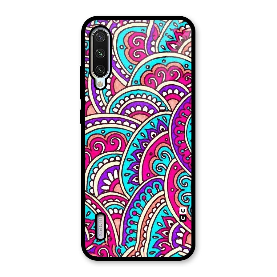 Abstract Rangoli Design Glass Back Case for Mi A3