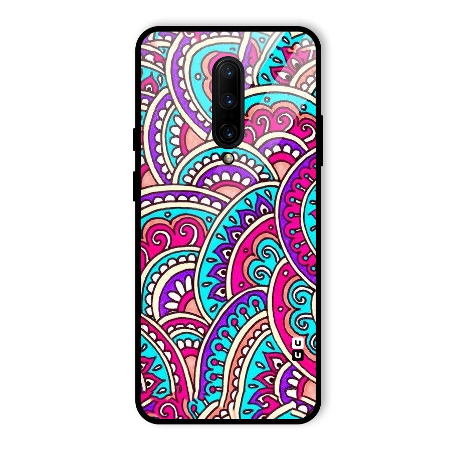 Abstract Rangoli Design Glass Back Case for OnePlus 7 Pro