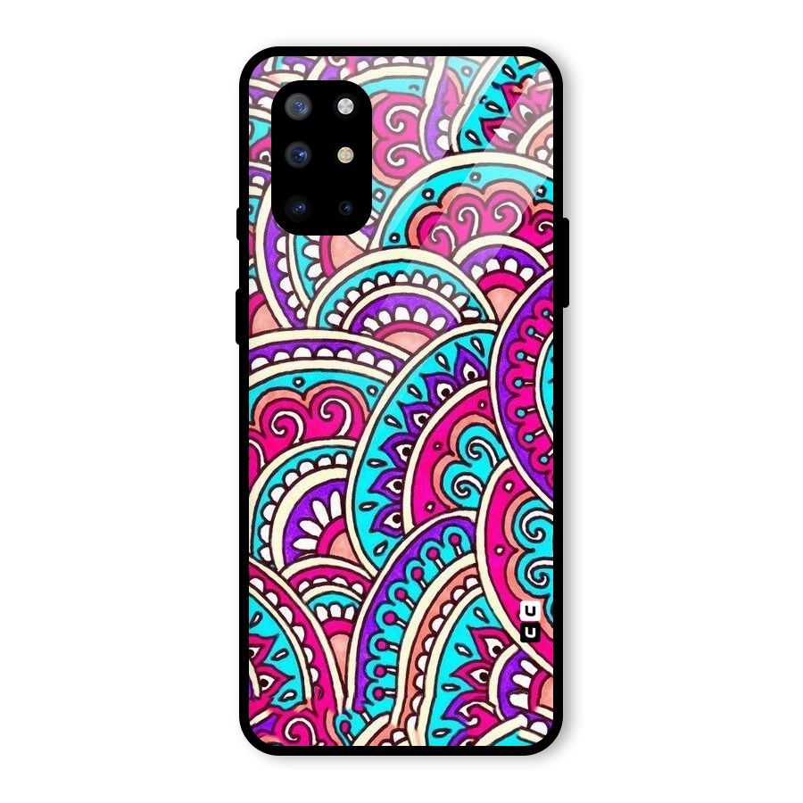 Abstract Rangoli Design Glass Back Case for OnePlus 8T