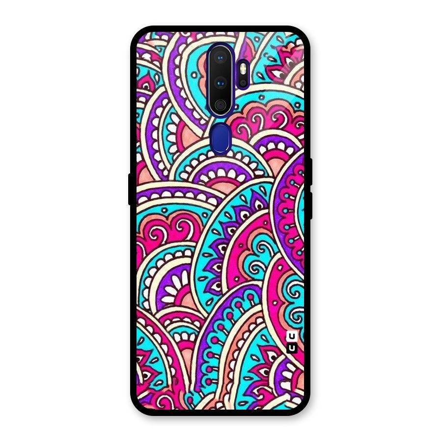 Abstract Rangoli Design Glass Back Case for Oppo A9 (2020)