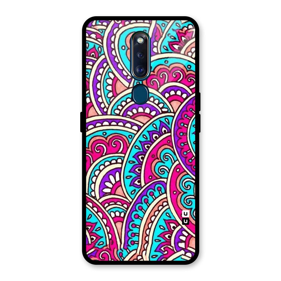 Abstract Rangoli Design Glass Back Case for Oppo F11 Pro