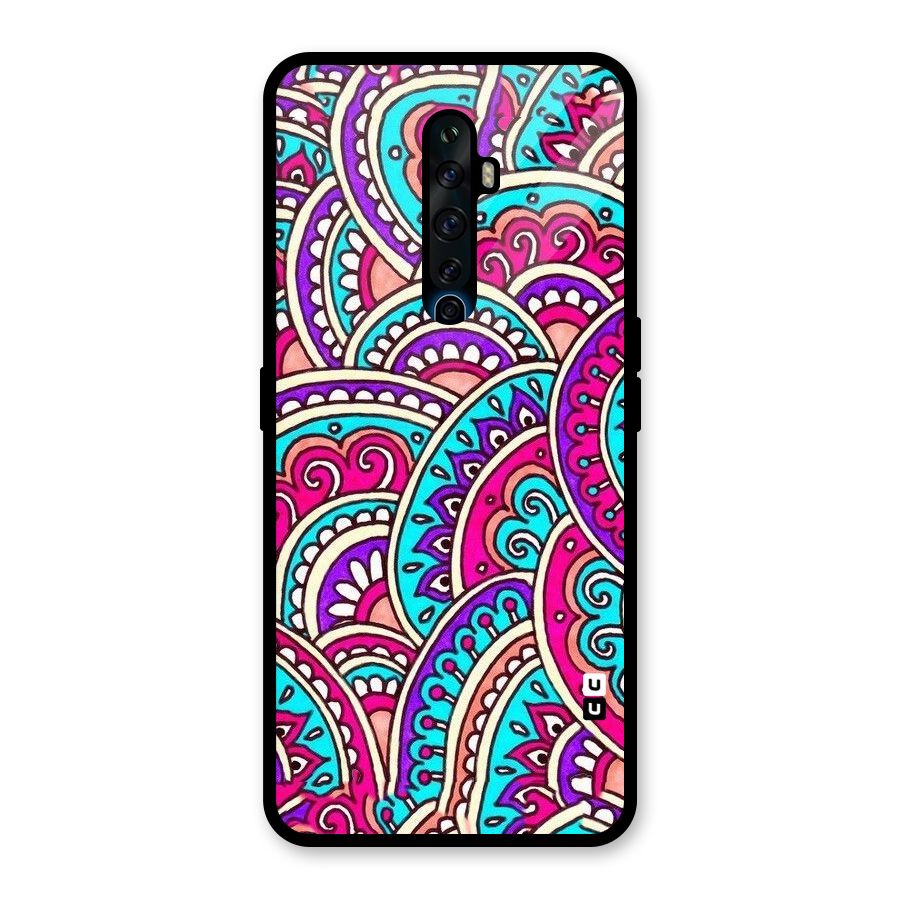 Abstract Rangoli Design Glass Back Case for Oppo Reno2 F