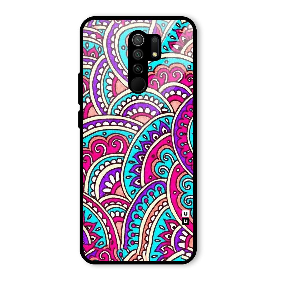 Abstract Rangoli Design Glass Back Case for Poco M2