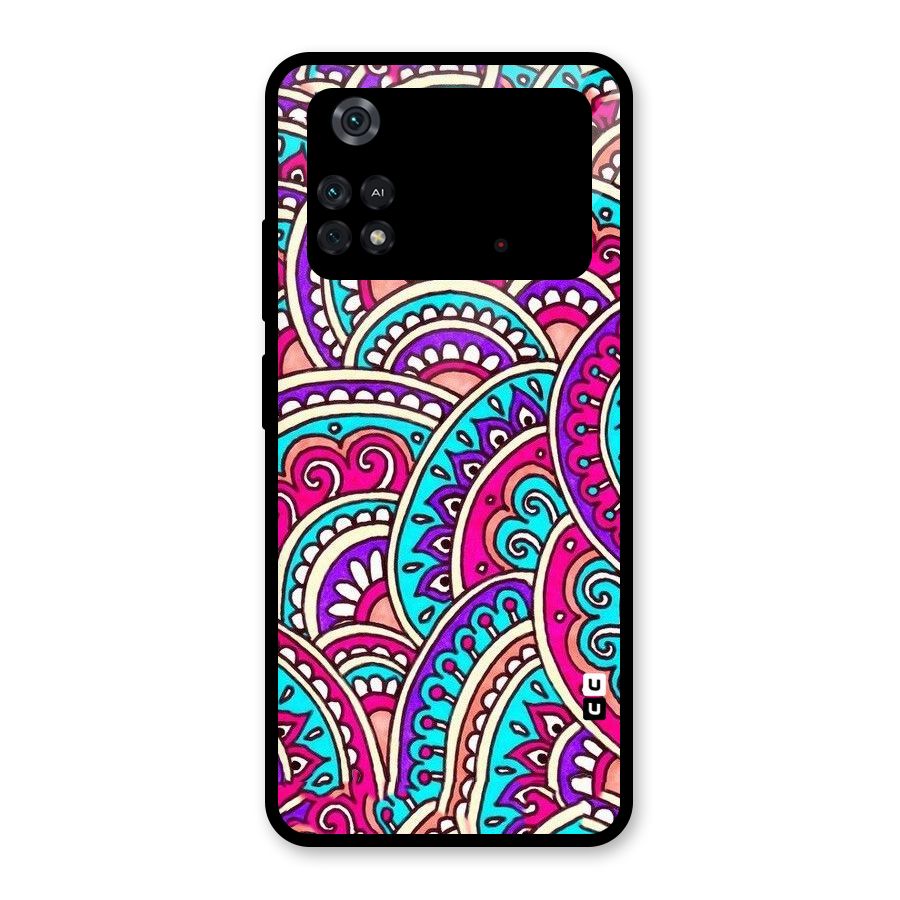Abstract Rangoli Design Glass Back Case for Poco M4 Pro 4G