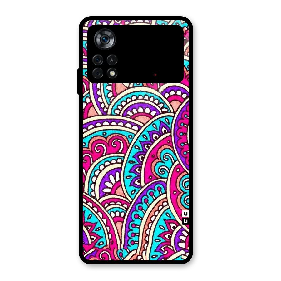 Abstract Rangoli Design Glass Back Case for Poco X4 Pro 5G