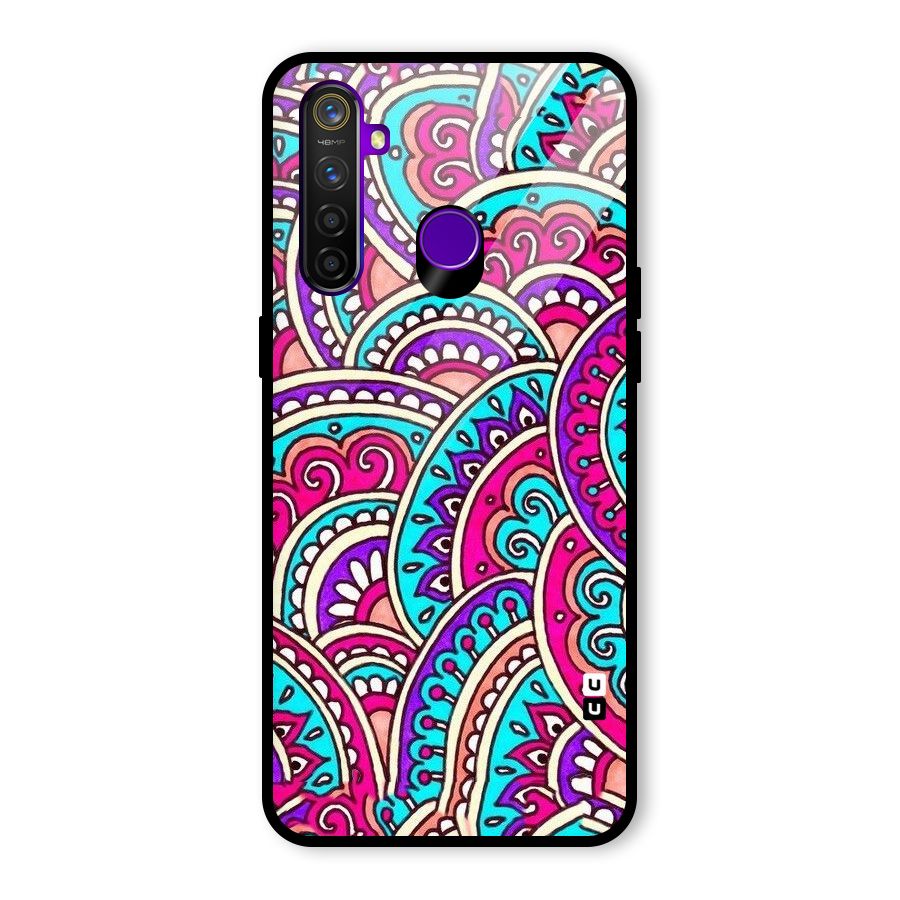 Abstract Rangoli Design Glass Back Case for Realme 5 Pro