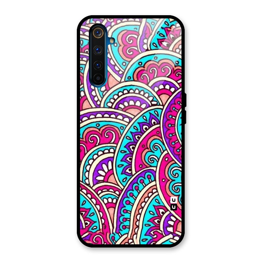 Abstract Rangoli Design Glass Back Case for Realme 6 Pro