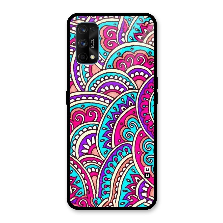 Abstract Rangoli Design Glass Back Case for Realme 7 Pro