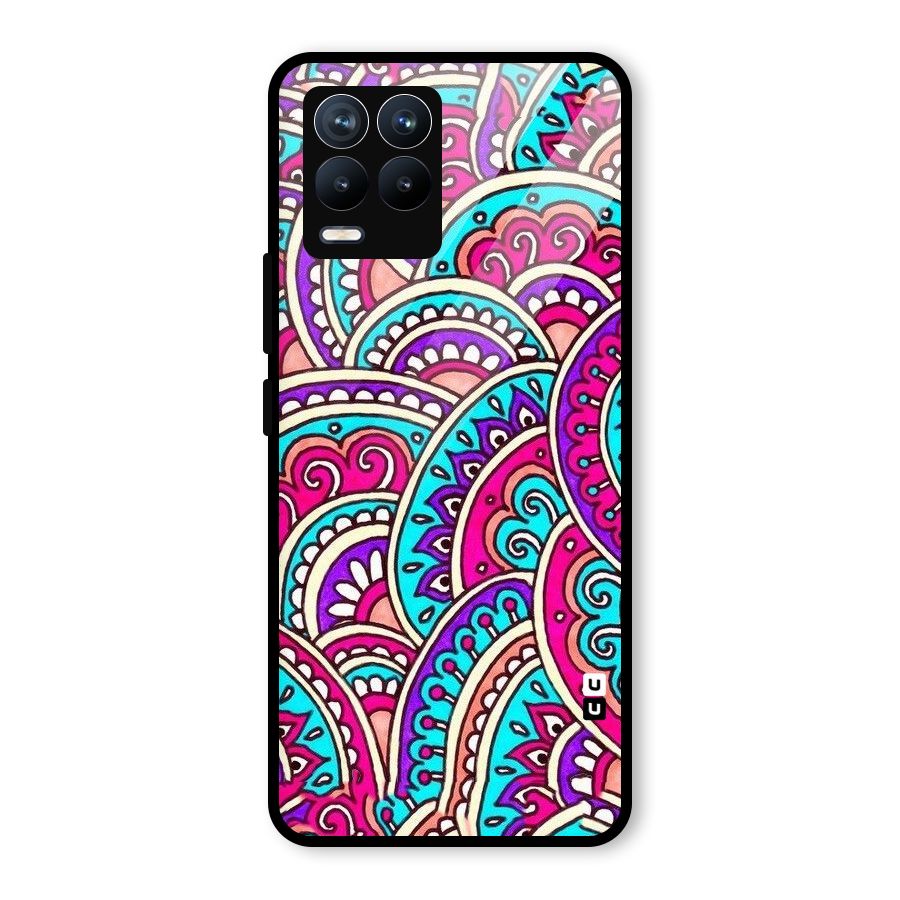 Abstract Rangoli Design Glass Back Case for Realme 8