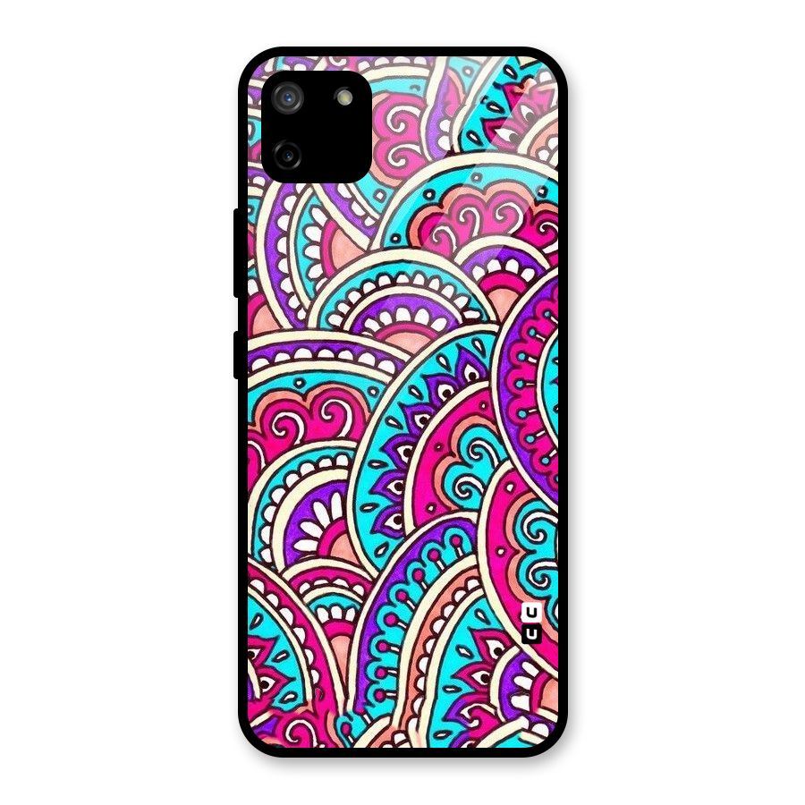Abstract Rangoli Design Glass Back Case for Realme C11