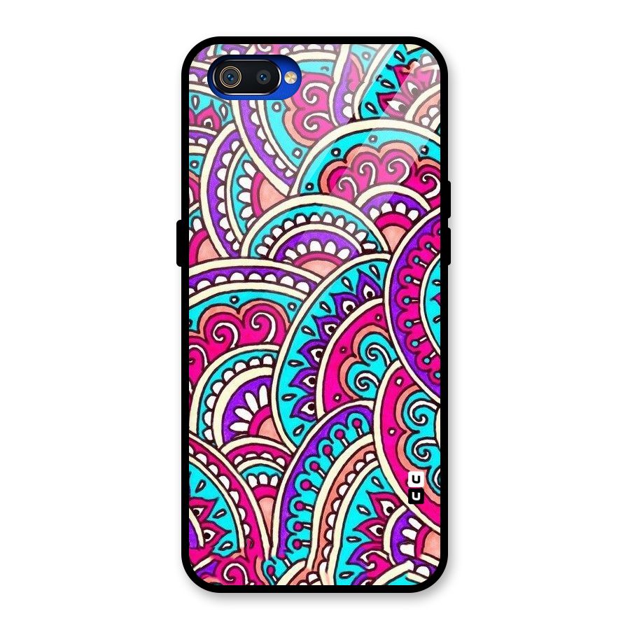 Abstract Rangoli Design Glass Back Case for Realme C2