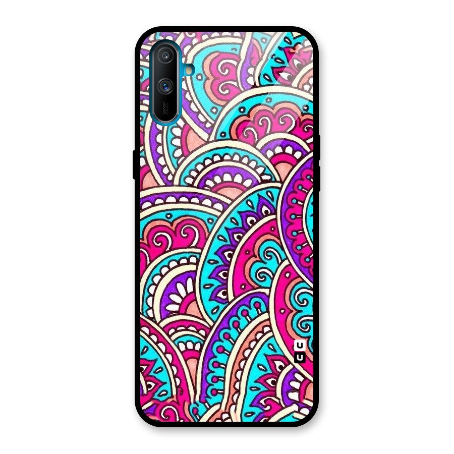 Abstract Rangoli Design Glass Back Case for Realme C3