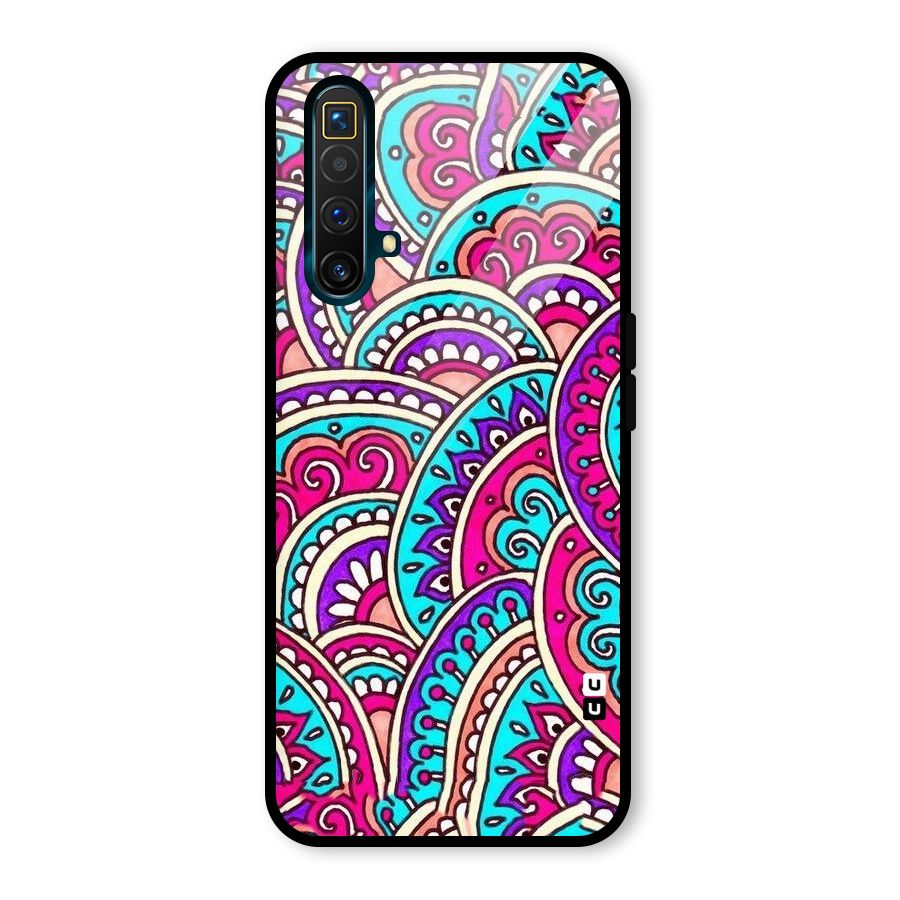 Abstract Rangoli Design Glass Back Case for Realme X3