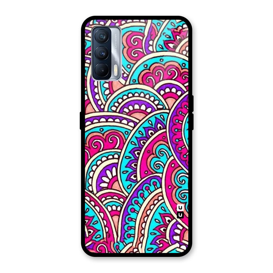 Abstract Rangoli Design Glass Back Case for Realme X7