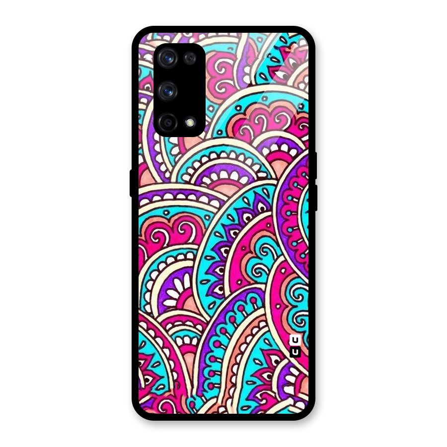 Abstract Rangoli Design Glass Back Case for Realme X7 Pro
