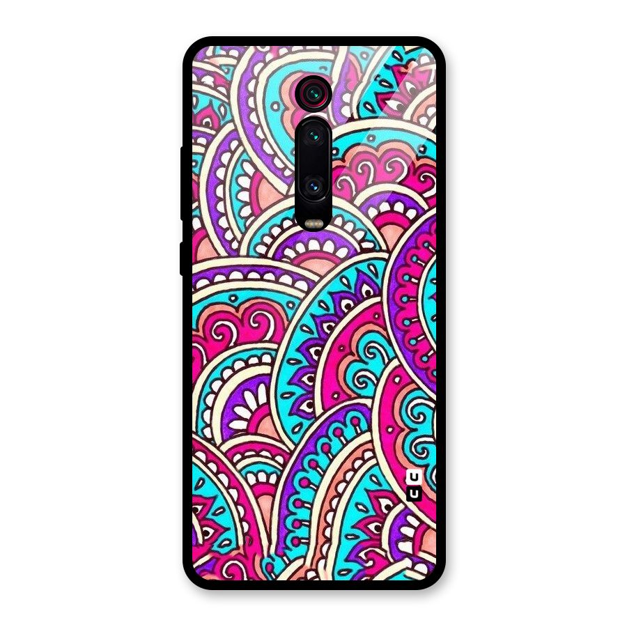 Abstract Rangoli Design Glass Back Case for Redmi K20 Pro