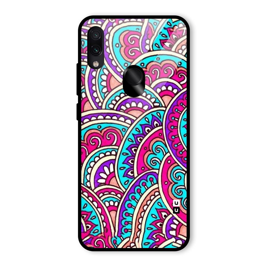 Abstract Rangoli Design Glass Back Case for Redmi Note 7S