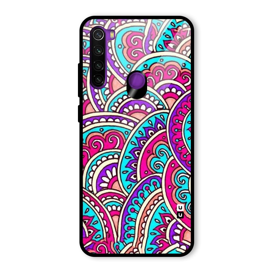 Abstract Rangoli Design Glass Back Case for Redmi Note 8