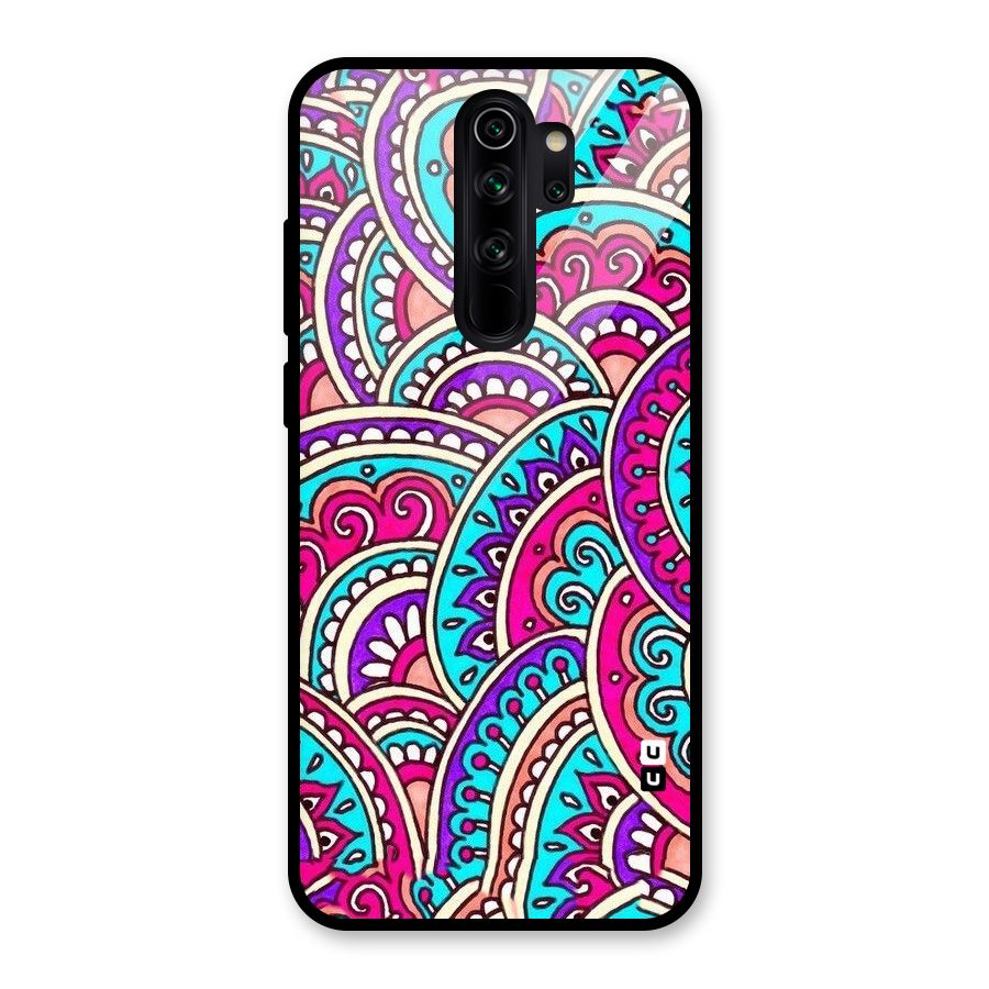 Abstract Rangoli Design Glass Back Case for Redmi Note 8 Pro