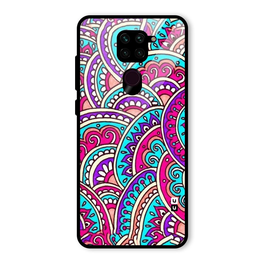 Abstract Rangoli Design Glass Back Case for Redmi Note 9