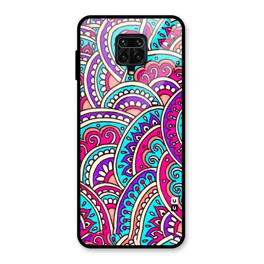 Abstract Rangoli Design Glass Back Case for Redmi Note 9 Pro Max