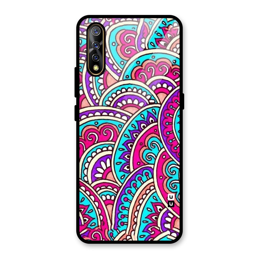 Abstract Rangoli Design Glass Back Case for Vivo S1
