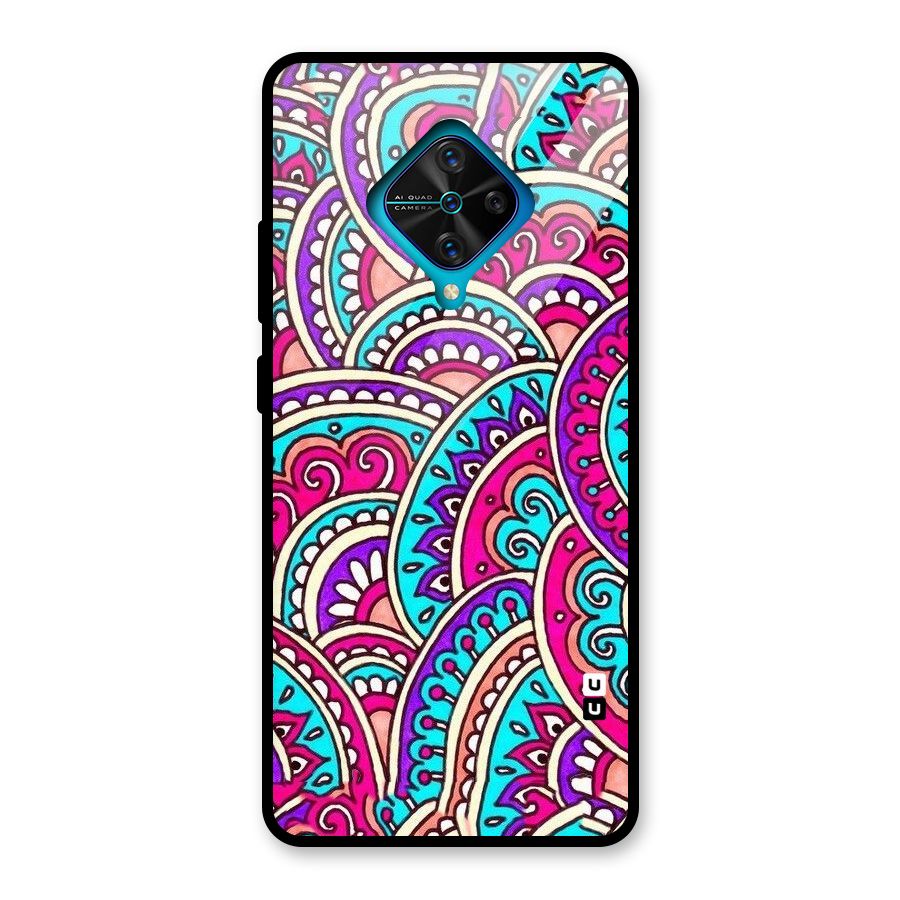 Abstract Rangoli Design Glass Back Case for Vivo S1 Pro