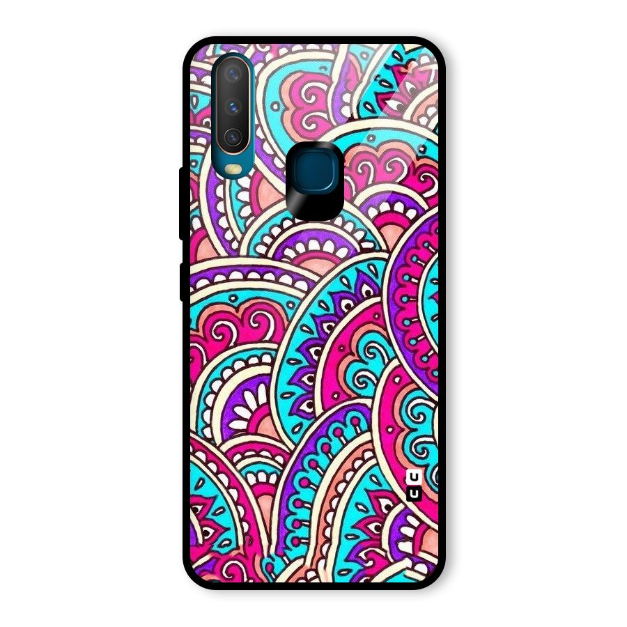 Abstract Rangoli Design Glass Back Case for Vivo U10