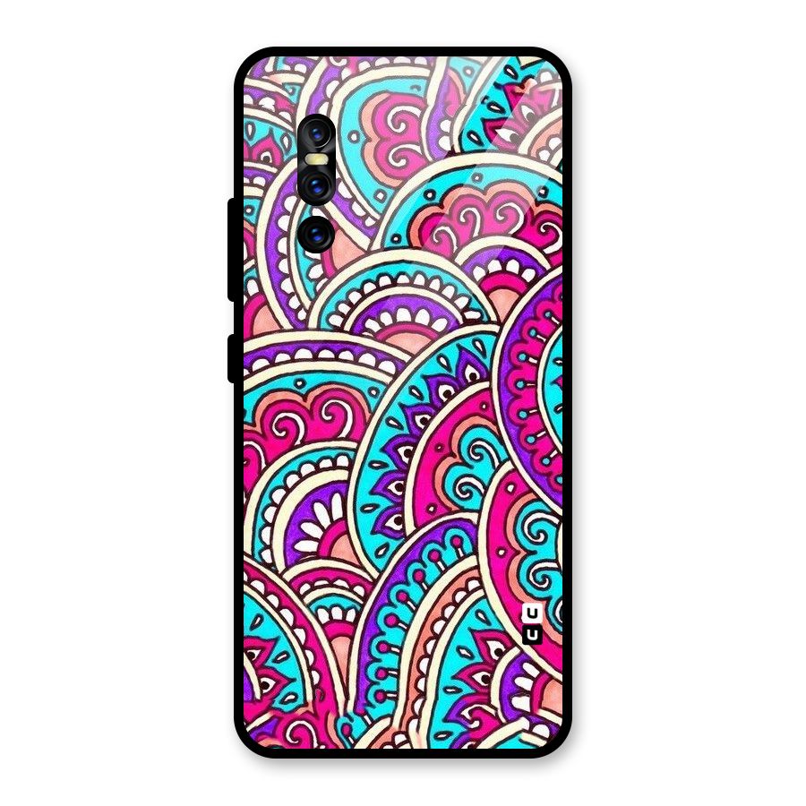 Abstract Rangoli Design Glass Back Case for Vivo V15 Pro