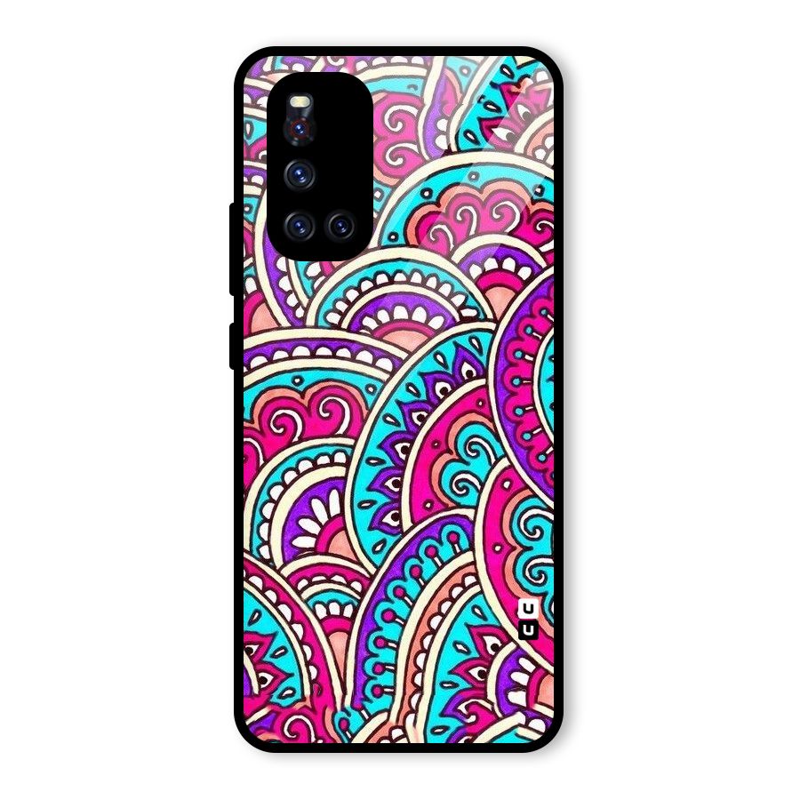 Abstract Rangoli Design Glass Back Case for Vivo V19