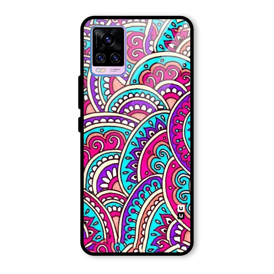 Abstract Rangoli Design Glass Back Case for Vivo V20 Pro