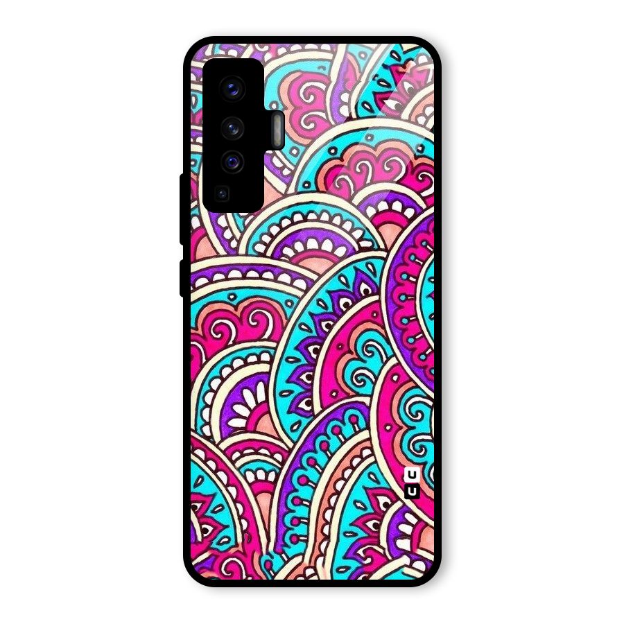Abstract Rangoli Design Glass Back Case for Vivo X50