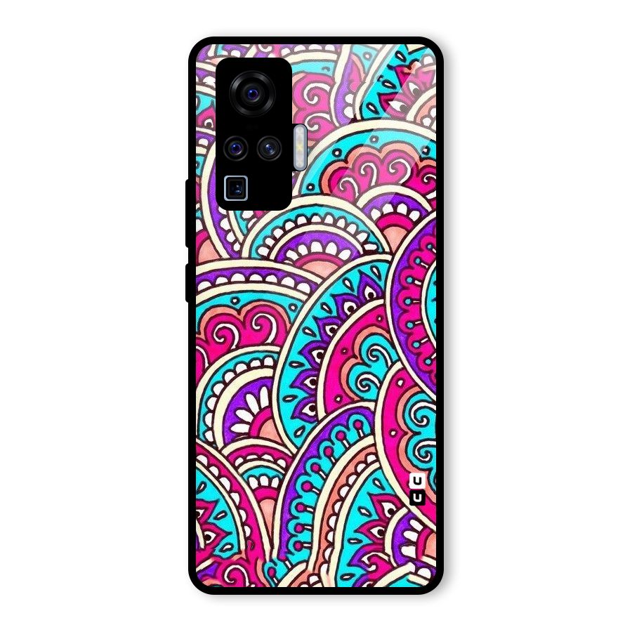 Abstract Rangoli Design Glass Back Case for Vivo X50 Pro
