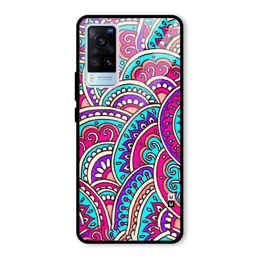 Abstract Rangoli Design Glass Back Case for Vivo X60