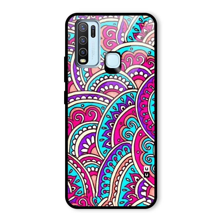 Abstract Rangoli Design Glass Back Case for Vivo Y30