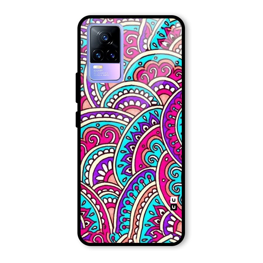 Abstract Rangoli Design Glass Back Case for Vivo Y73