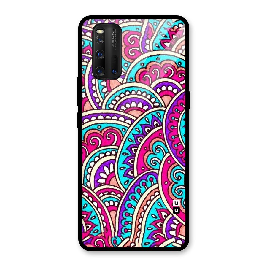 Abstract Rangoli Design Glass Back Case for Vivo iQOO 3