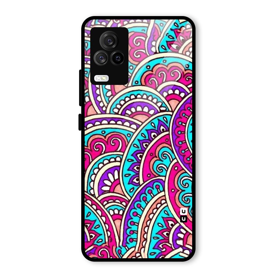 Abstract Rangoli Design Glass Back Case for Vivo iQOO 7 Legend 5G