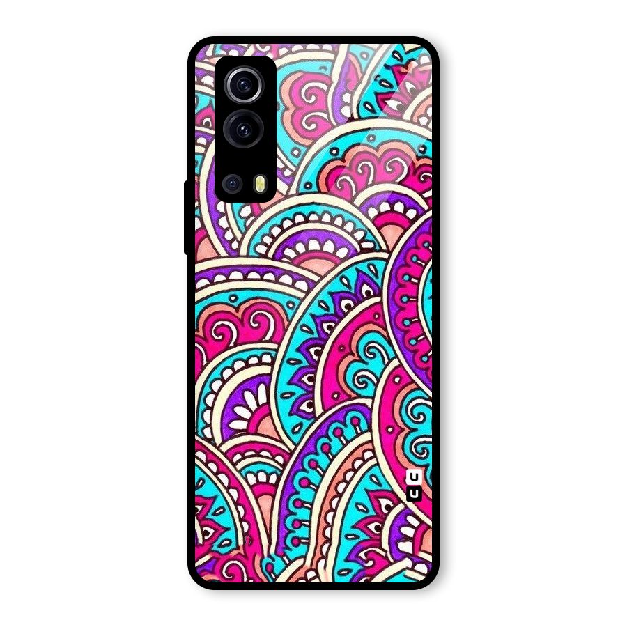 Abstract Rangoli Design Glass Back Case for Vivo iQOO Z3