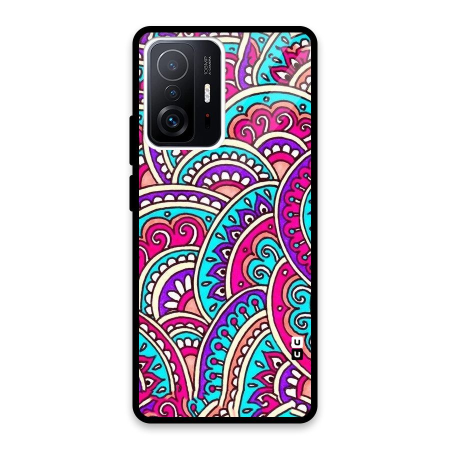 Abstract Rangoli Design Glass Back Case for Xiaomi 11T Pro