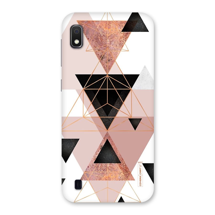 Abstract Rose Gold Triangles Back Case for Galaxy A10