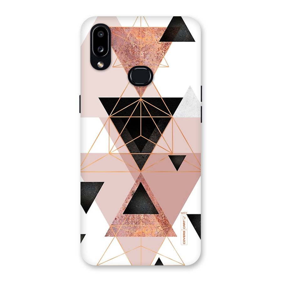 Abstract Rose Gold Triangles Back Case for Galaxy A10s