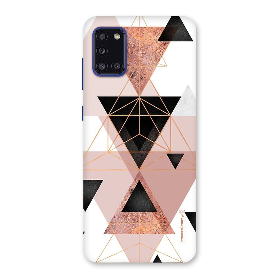 Abstract Rose Gold Triangles Back Case for Galaxy A31