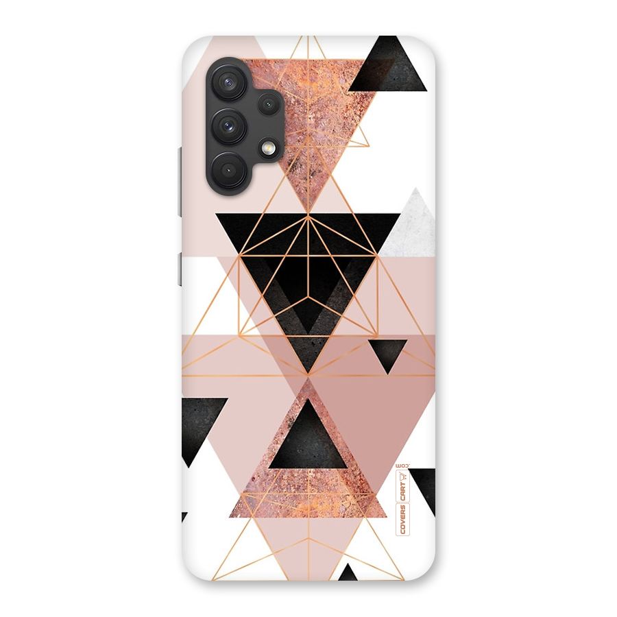 Abstract Rose Gold Triangles Back Case for Galaxy A32