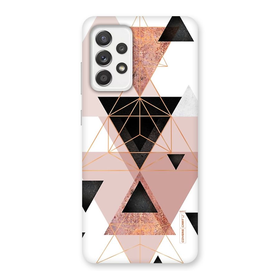 Abstract Rose Gold Triangles Back Case for Galaxy A52