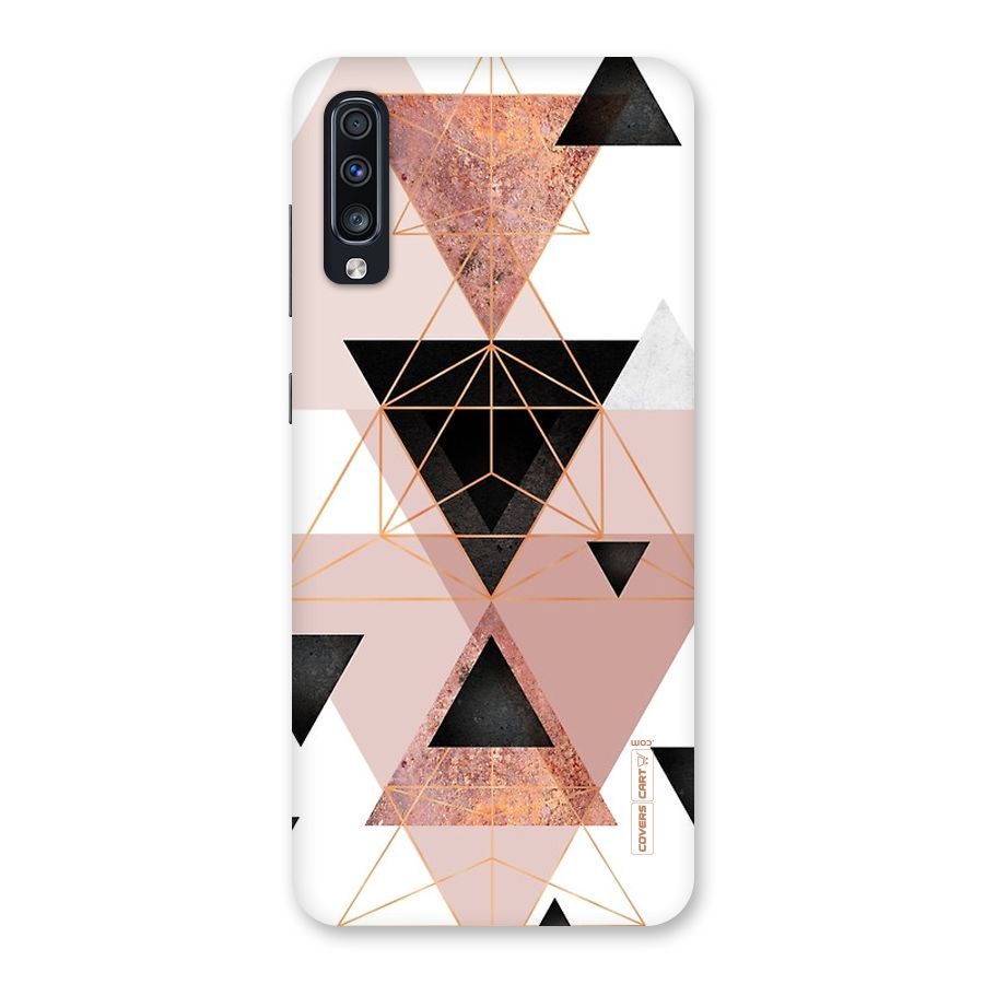 Abstract Rose Gold Triangles Back Case for Galaxy A70