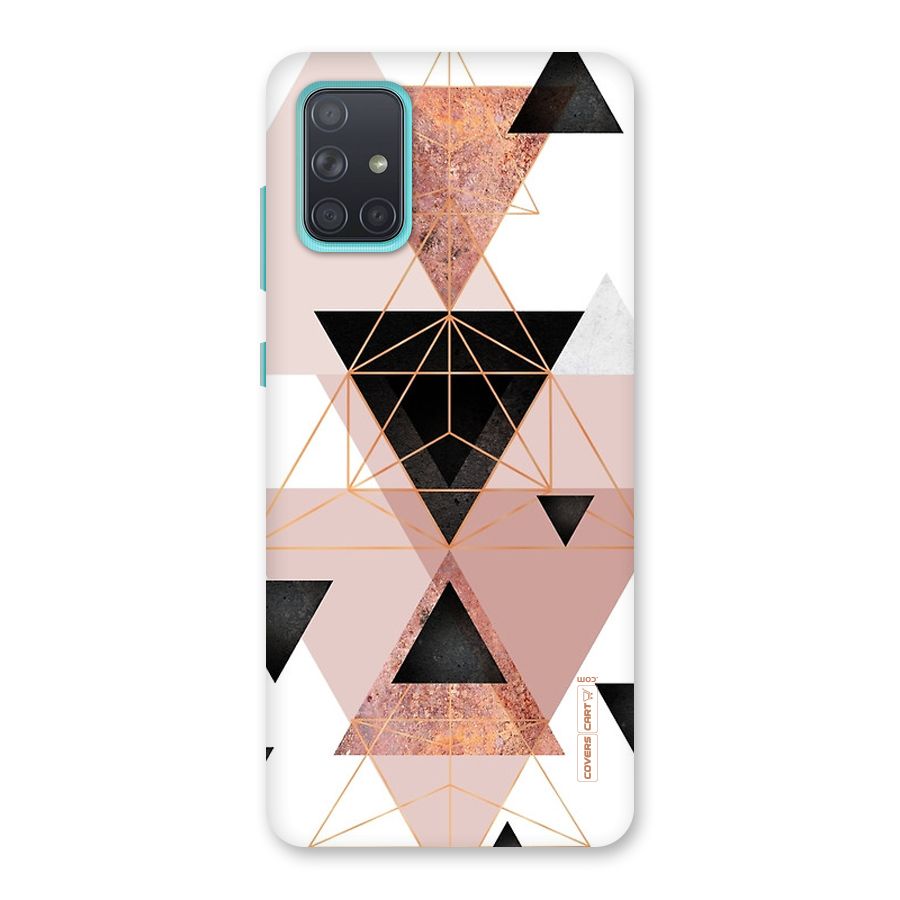 Abstract Rose Gold Triangles Back Case for Galaxy A71