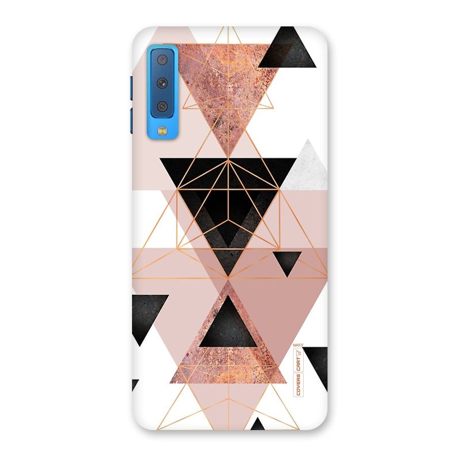 Abstract Rose Gold Triangles Back Case for Galaxy A7 (2018)
