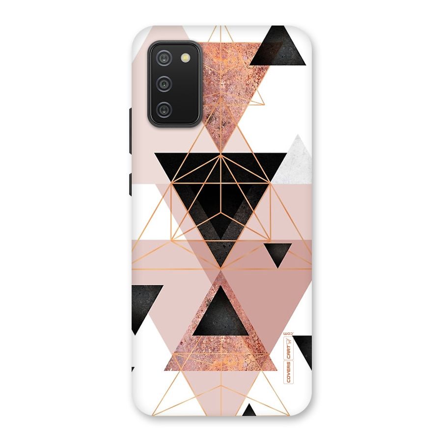 Abstract Rose Gold Triangles Back Case for Galaxy M02s