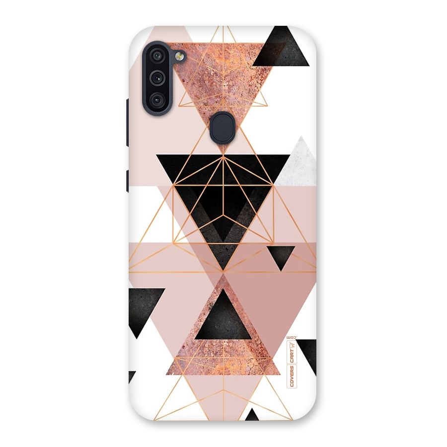 Abstract Rose Gold Triangles Back Case for Galaxy M11